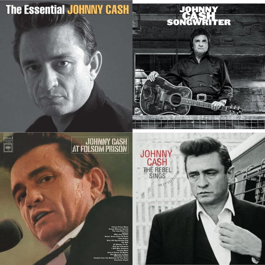 Johnny Cash - At Folsom Prison & Songwriter & Rebel Sings (Crystal Clear & Solid Silver LP Vinyl) & Essential Johnny Cash