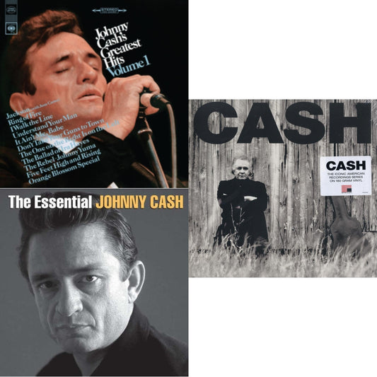 Johnny Cash - Greatest Hits, Volume 1 & American Ii: Unchained (180G) & Essential Johnny Cash - LP Vinyl Bundle