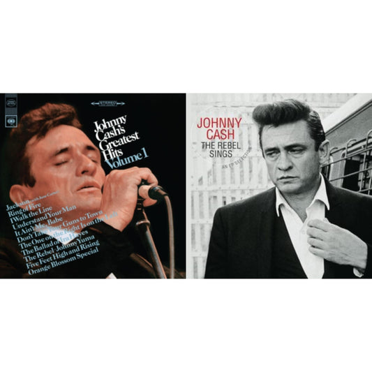 Johnny Cash - Greatest Hits, Volume 1 & Rebel Sings (Crystal Clear & Solid Silver LP Vinyl)