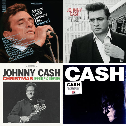 Johnny Cash - Greatest Hits, Volume 1 & American Iv: The Man Comes Around & Rebel Sings (Crystal Clear & Solid Silver LP Vinyl) & Christmas: There'll Be Peace In The Valley