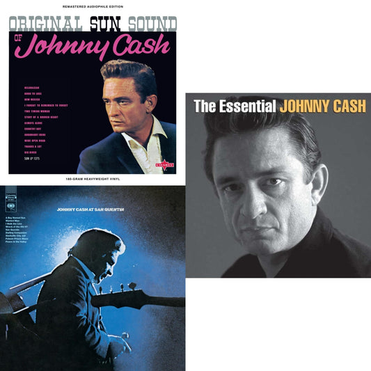 Johnny Cash - At San Quentin & Original Sun Sound Of Johnny Cash & Essential Johnny Cash - LP Vinyl Bundle