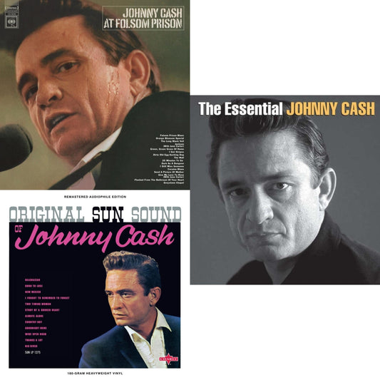 Johnny Cash - At Folsom Prison & Original Sun Sound Of Johnny Cash & Essential Johnny Cash - LP Vinyl Bundle