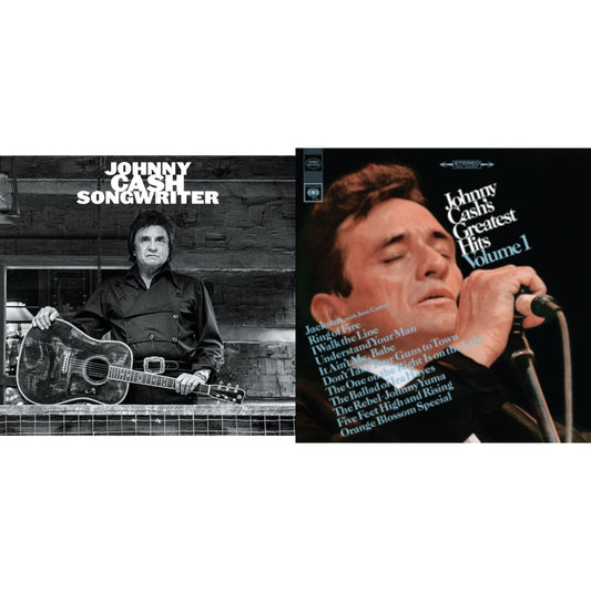 Johnny Cash - Greatest Hits, Volume 1 & Songwriter - LP Vinyl Bundle