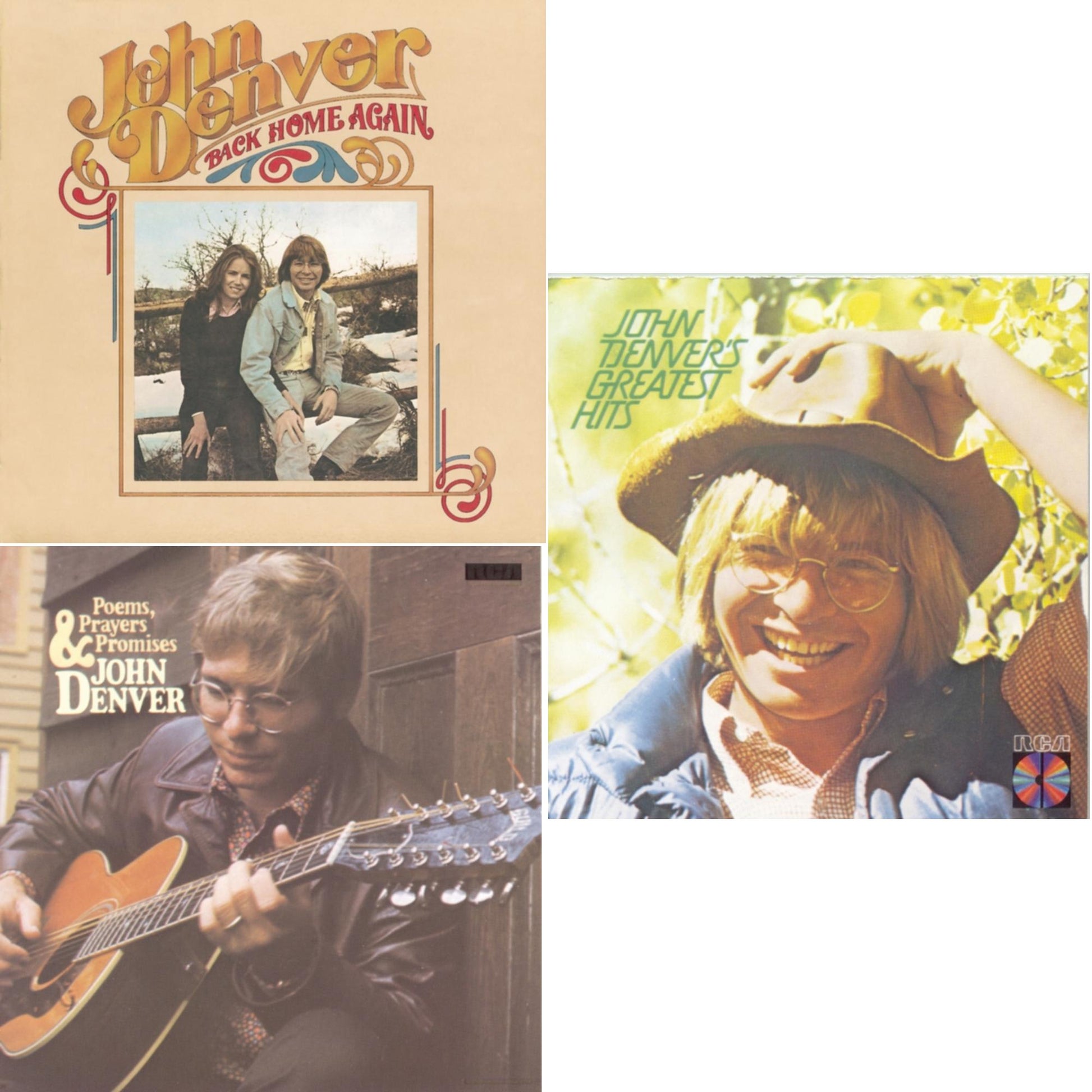 John Denver - Back Home Again & Poems Prayers & Promises & Greatest Hits - CD Bundle