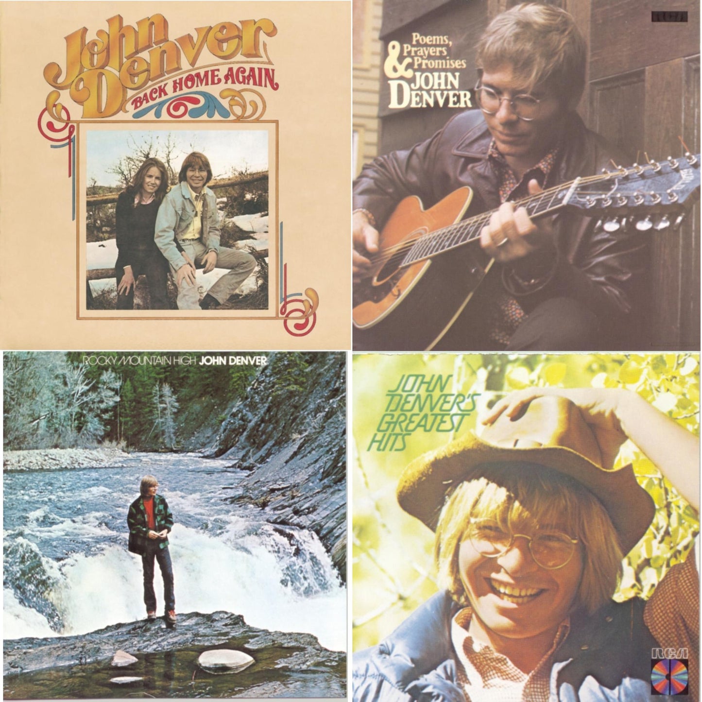 John Denver - Back Home Again & Poems Prayers & Promises & Rocky Mountain High & Greatest Hits - CD Bundle