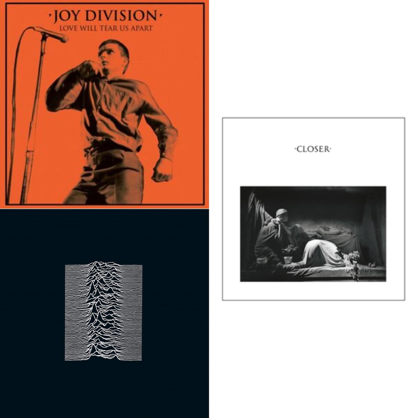 Joy Division - Unknown Pleasures & Closer  (180G) & Love Will Tear Us Apart (Orange/Black Splatter LP Vinyl)