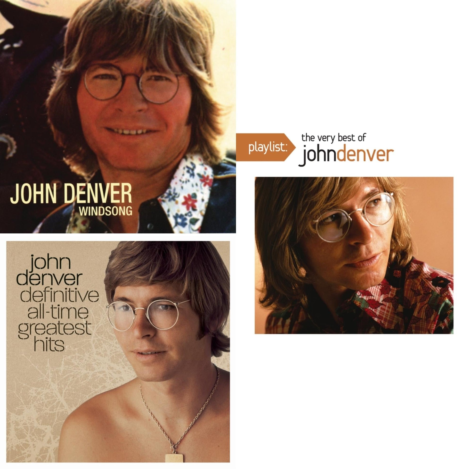 John Denver - Windsong & Definitive All Time Greatest Hits & Playlist: Very Best Of John Denver - CD Bundle