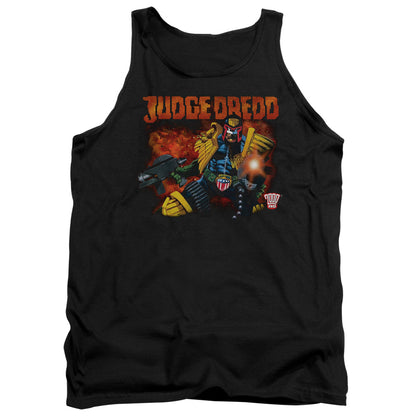 Judge Dredd Through Fire Mens Tank Top Shirt Black