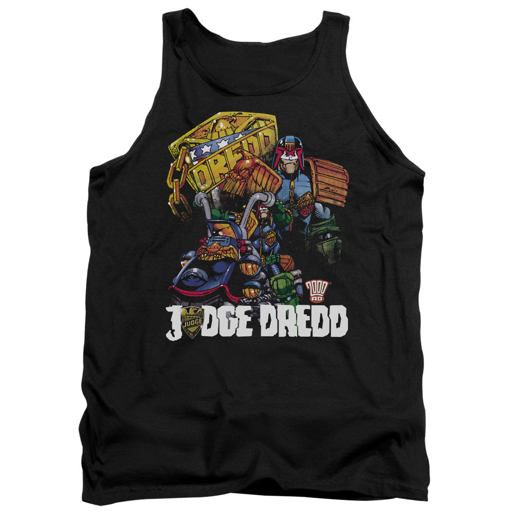 Judge Dredd Bike And Badge Mens Tank Top Shirt Black