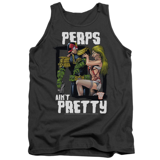 Judge Dredd Aint Pretty Mens Tank Top Shirt Charcoal