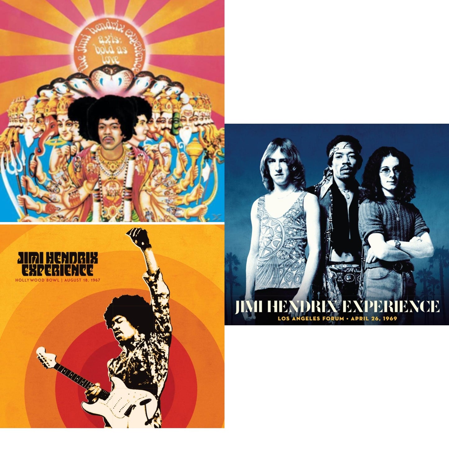Jimi Experience Hendrix - Los Angeles Forum (April 26, 1969) (Digi Pack) & Jimi Hendrix Experience: Live At The Hollywood Bowl: August 18, 1967 & Axis: Bold As Love - CD Bundle