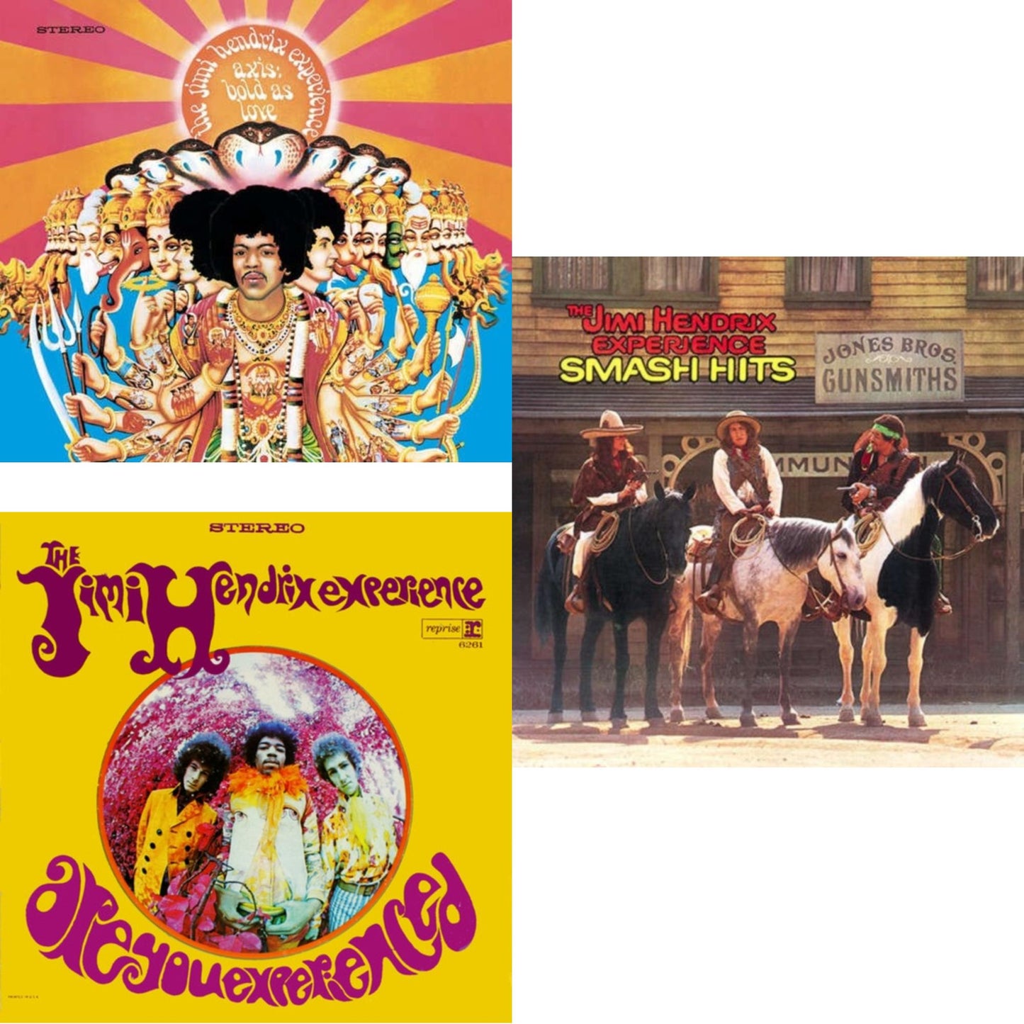 Jimi Experience Hendrix - Axis: Bold As Love (180G) & Are You Experienced (180G) & Smash Hits (150G LP Vinyl/Original Poster Reproduction)