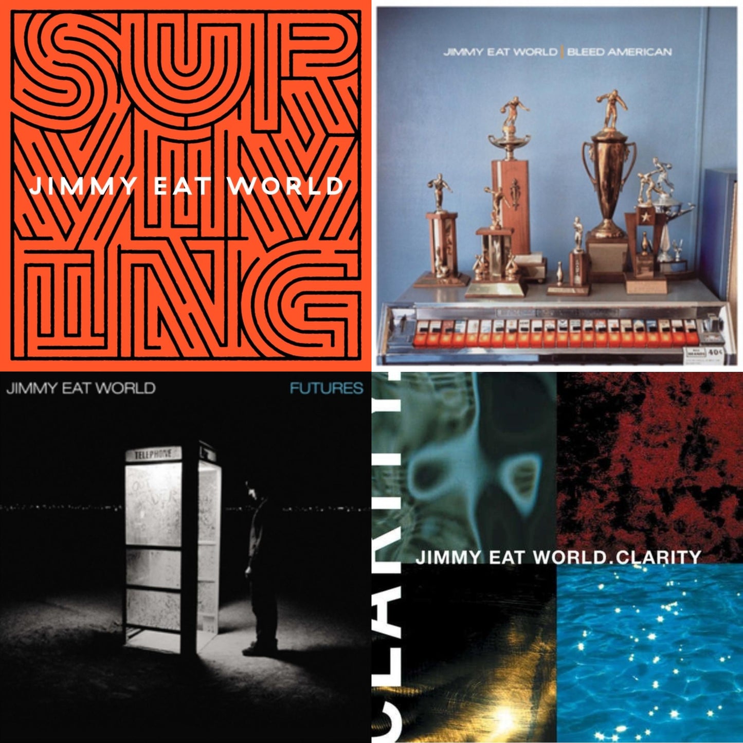 Jimmy Eat World - Surviving (140G/Gatefold Jacket/Dl Insert) & Bleed American & Futures & Clarity - LP Vinyl Bundle
