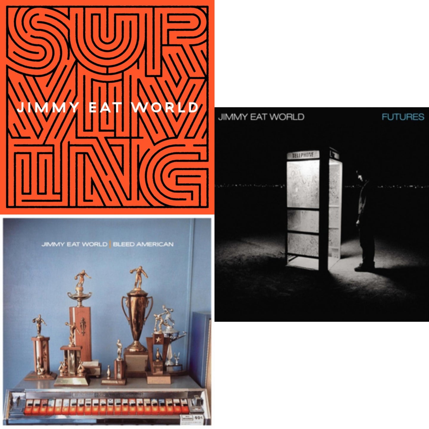 Jimmy Eat World - Surviving (140G/Gatefold Jacket/Dl Insert) & Bleed American & Futures - LP Vinyl Bundle