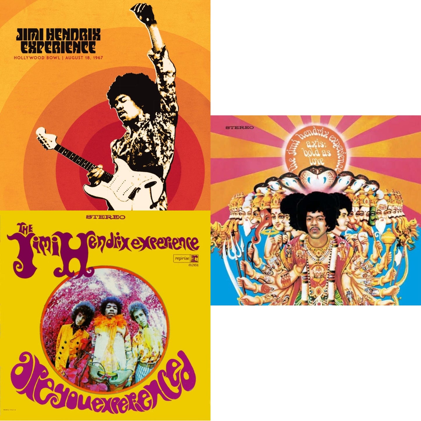 Jimi Experience Hendrix - Jimi Hendrix Experience: Live At The Hollywood Bowl: August 18, 1967 & Axis: Bold As Love (180G) & Are You Experienced (180G) - LP Vinyl Bundle