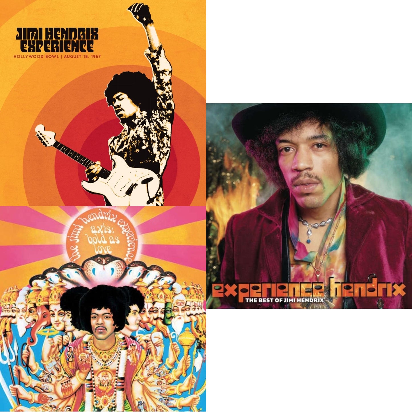 Jimi Experience Hendrix - Jimi Hendrix Experience: Live At The Hollywood Bowl: August 18, 1967 & Axis: Bold As Love (Mono) (180G) & Experience Hendrix: Best Of Jimi Hendrix (2LP/150G)
