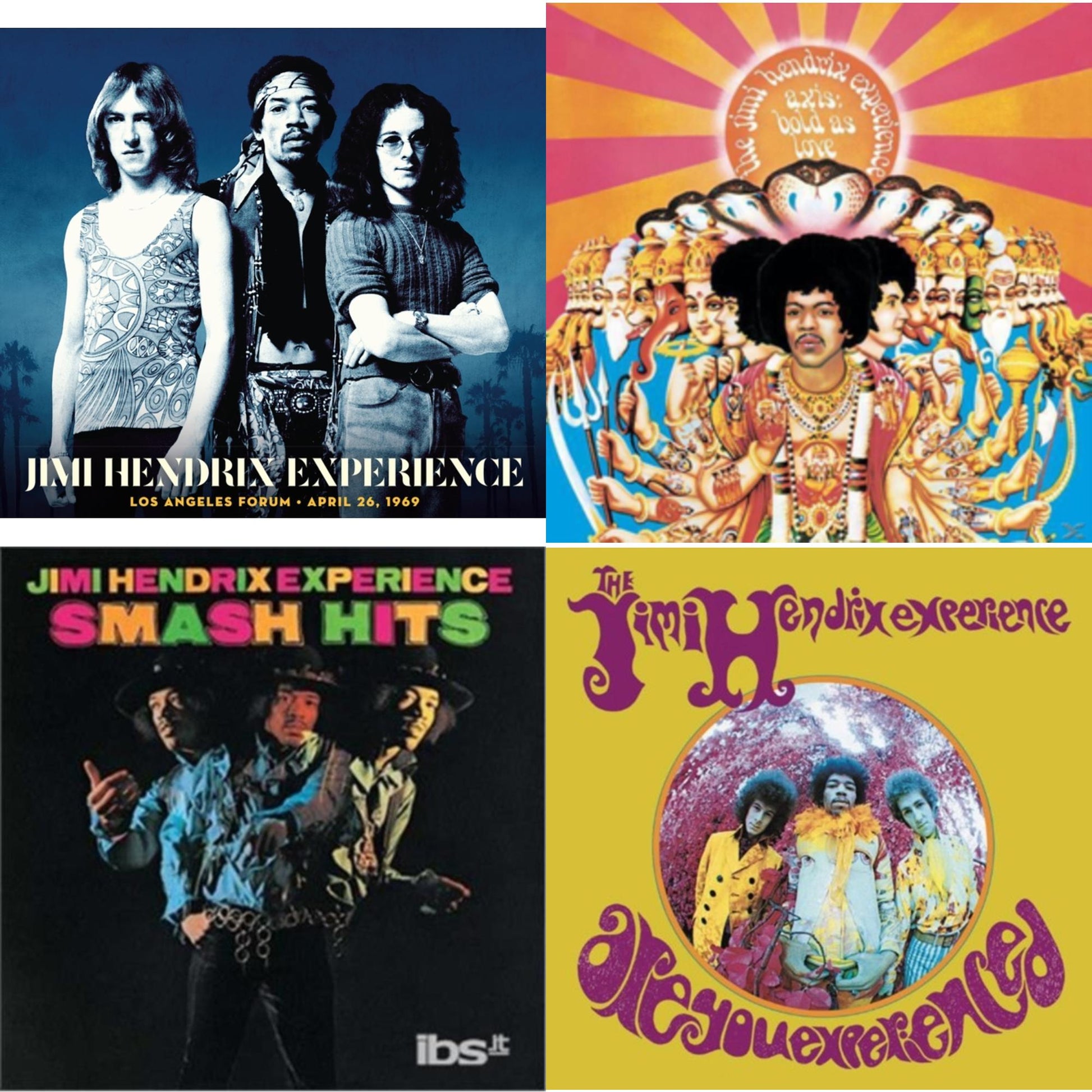 Jimi Experience Hendrix - Los Angeles Forum (April 26, 1969) (Digi Pack) & Axis: Bold As Love & Smash Hits & Are You Experienced - CD Bundle