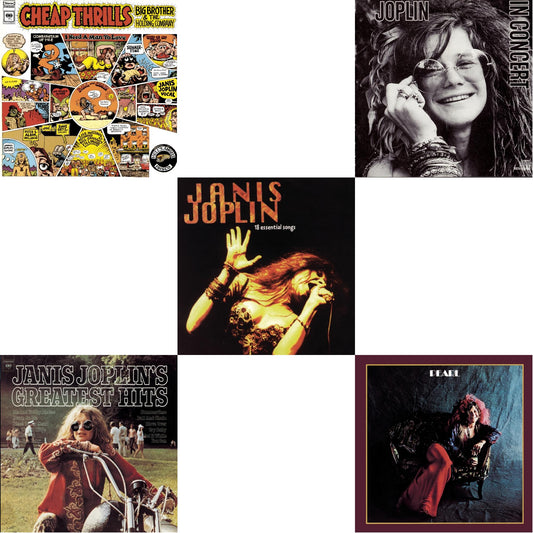 Janis Joplin - Cheap Thrills & Greatest Hits & 18 Essential Songs & Joplin In Concert & Pearl - CD Bundle