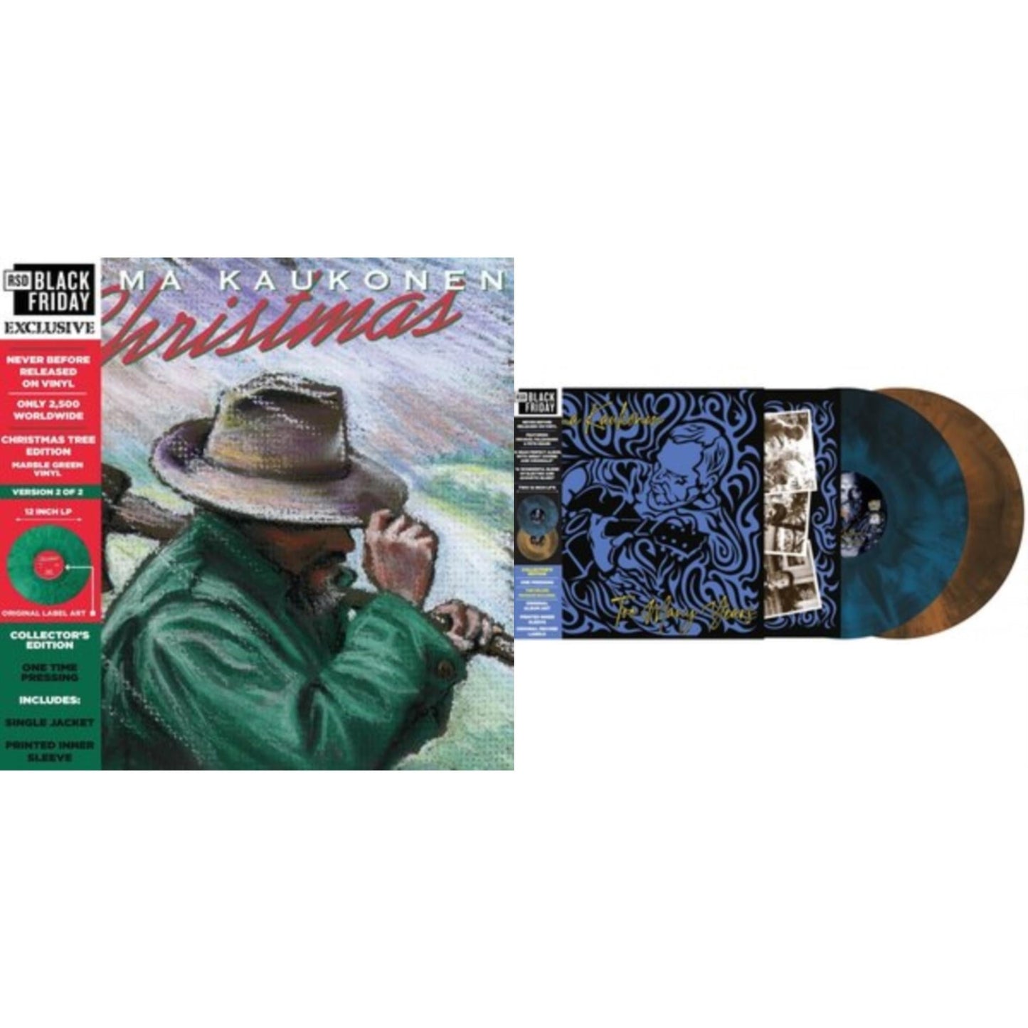 Jorma Kaukonen - Christmas… (Christmas Tree Edition) & Too Many Years (Deluxe/1-Blue/Black/2-Brown/Black Smoke LP Vinyl) (Rsd)