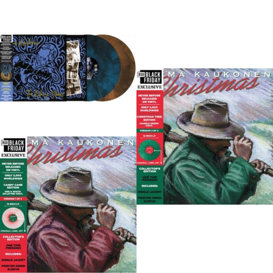 Jorma Kaukonen - Christmas… (Candy Cane Edition) & Christmas… (Christmas Tree Edition) & Too Many Years (Deluxe/1-Blue/Black/2-Brown/Black Smoke LP Vinyl) (Rsd)