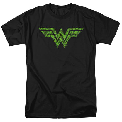 Wonder Woman St. Patricks Day Shamrock Logo Mens T Shirt Black Officially Licensed