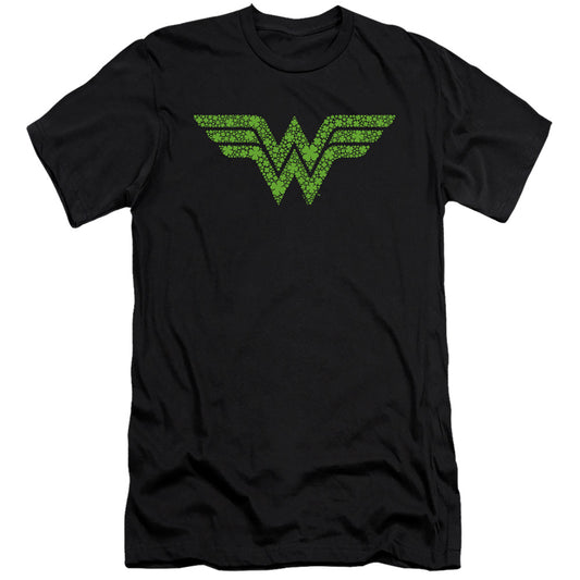 Wonder Woman St. Patrick'S Day Shamrock Logo Hbo Premium Bella Canvas Slim Fit Mens T Shirt Black