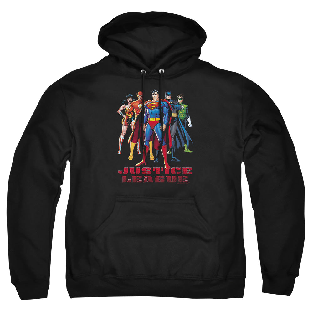 Justice League Of America In League Mens Hoodie Black Officially Licensed