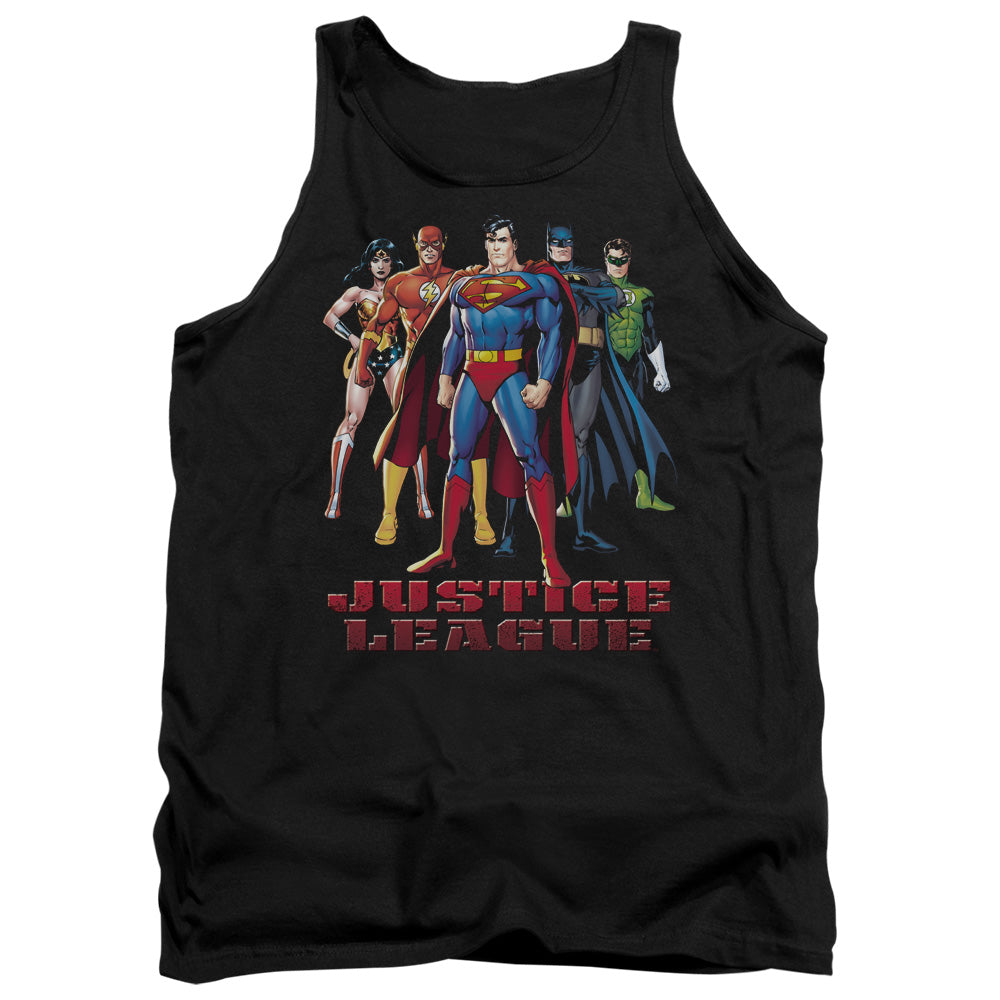 Justice League In League Mens Tank Top Shirt Black