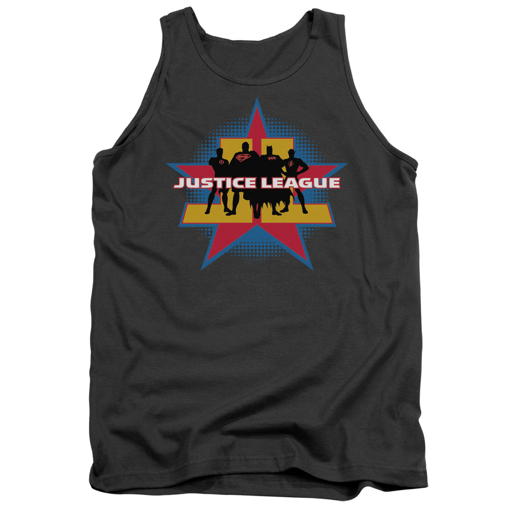 Justice League Stand Tall Mens Tank Top Shirt Charcoal