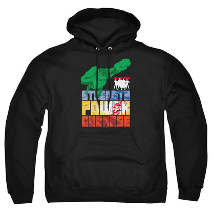 Justice League Of America Heroic Qualities Mens Hoodie Black Officially Licensed