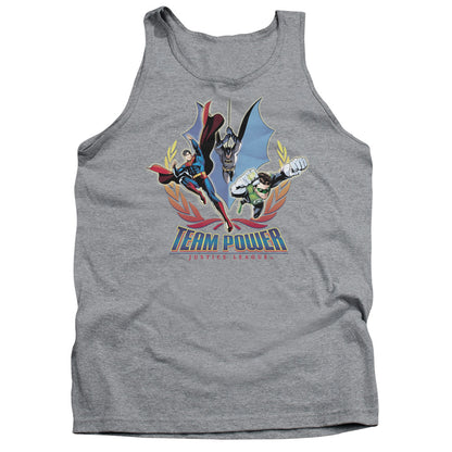 Justice League Team Power Mens Tank Top Shirt Athletic Heather