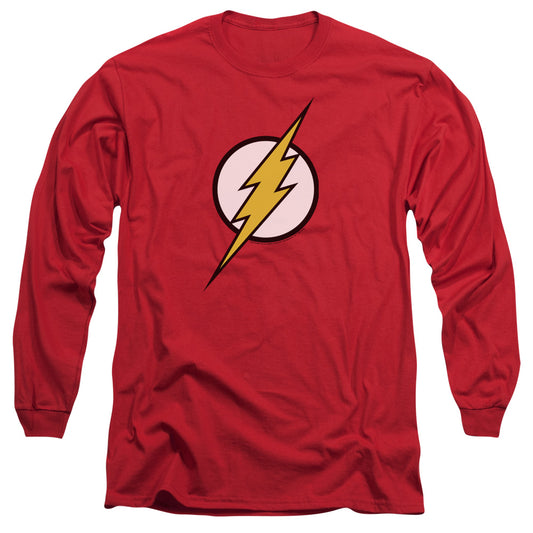 Jla Flash Logo Mens Long Sleeve Shirt Red