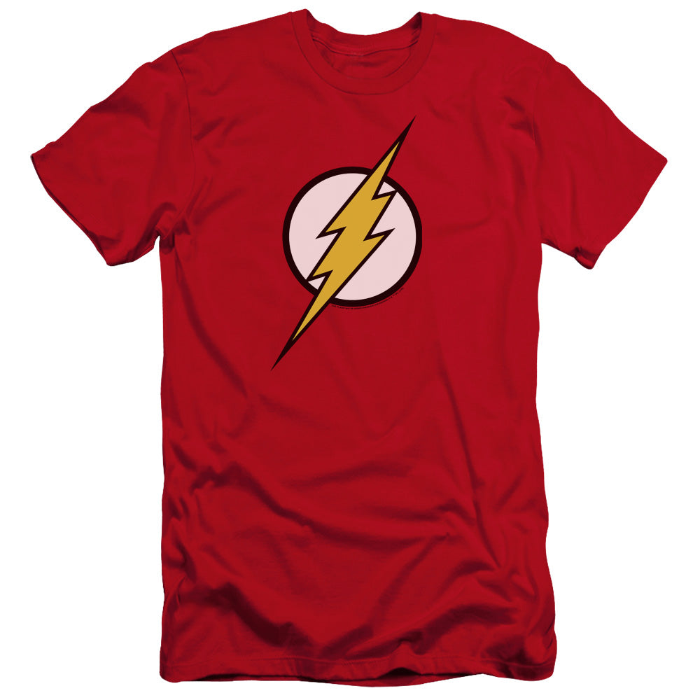 Jla Flash Logo Premium Bella Canvas Slim Fit Mens T Shirt Red