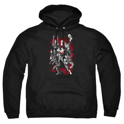 Justice League Of America Justice League Of America Explosion Mens Hoodie Black Officially Licensed
