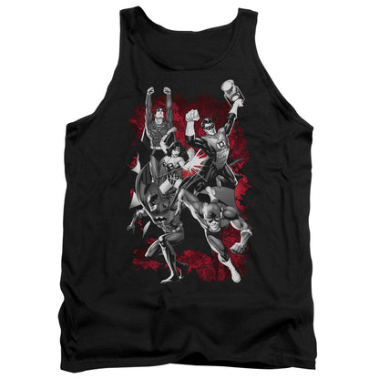 Justice League Justice League Explosion Mens Tank Top Shirt Black