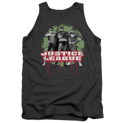 Justice League Justice League Trio Mens Tank Top Shirt Charcoal