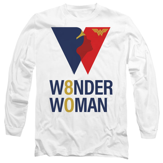 Wonder Woman Ww 80Th Logo Mens Long Sleeve Shirt White