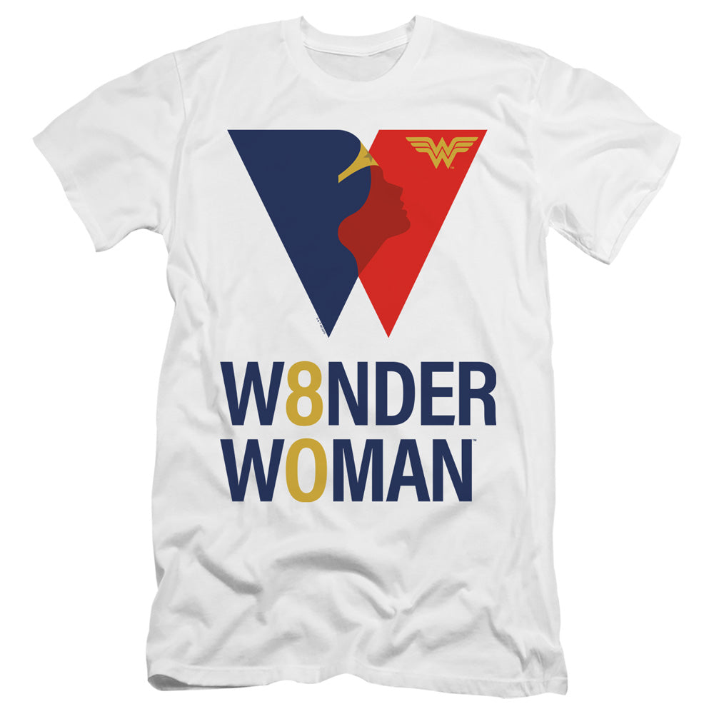 Wonder Woman Ww 80Th Logo Hbo Premium Bella Canvas Slim Fit Mens T Shirt White