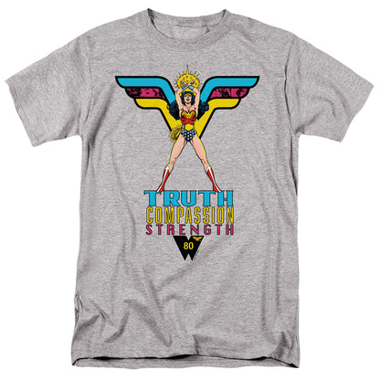 Wonder Woman Truth, Compassion, Strength Mens T Shirt Athletic Heather Officially Licensed
