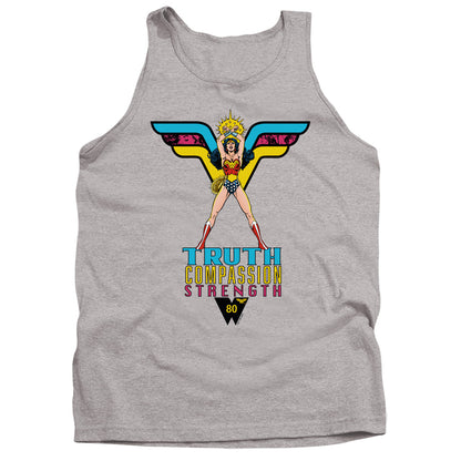 Wonder Woman Truth, Compassion, Strength Mens Tank Top Shirt Athletic Heather