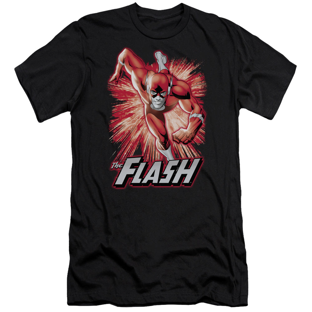 Jla Flash Red & Gray Premium Bella Canvas Slim Fit Mens T Shirt Black