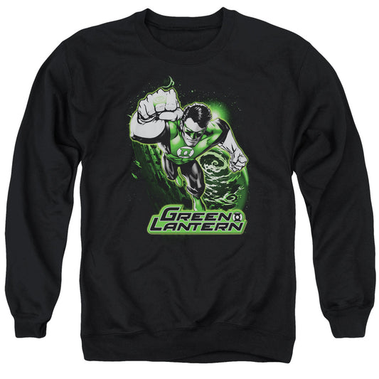 Justice League Of America Green Lantern Green &Amp; Gray Mens Crewneck Sweatshirt Black Officially Licensed