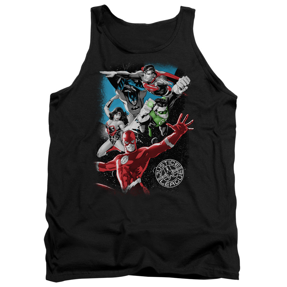 Justice League Galactic Attack Mens Tank Top Shirt Black