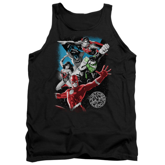 Justice League Galactic Attack Mens Tank Top Shirt Black