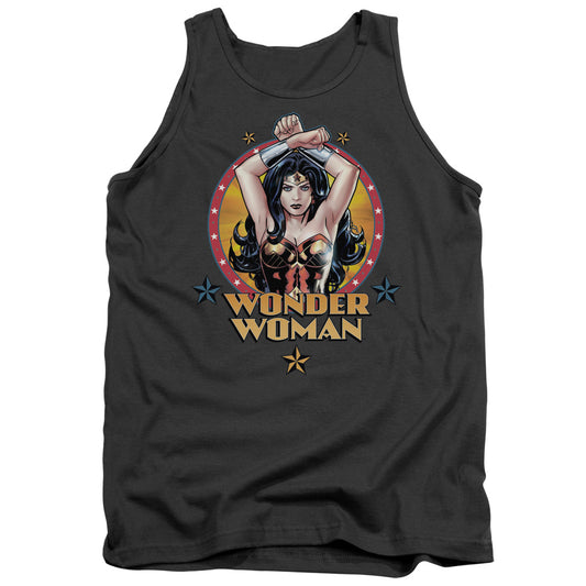 Justice League Powerful Woman Mens Tank Top Shirt Charcoal