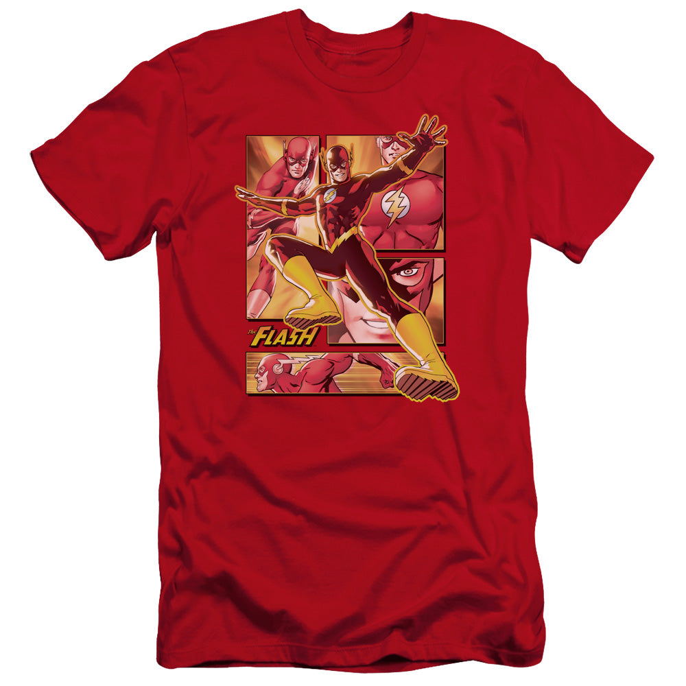 Jla Flash Premium Bella Canvas Slim Fit Mens T Shirt Red