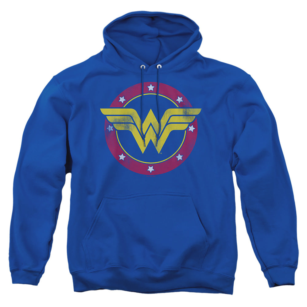 Justice League Wonder Woman Circle Logo Mens Hoodie Royal Officially Licensed