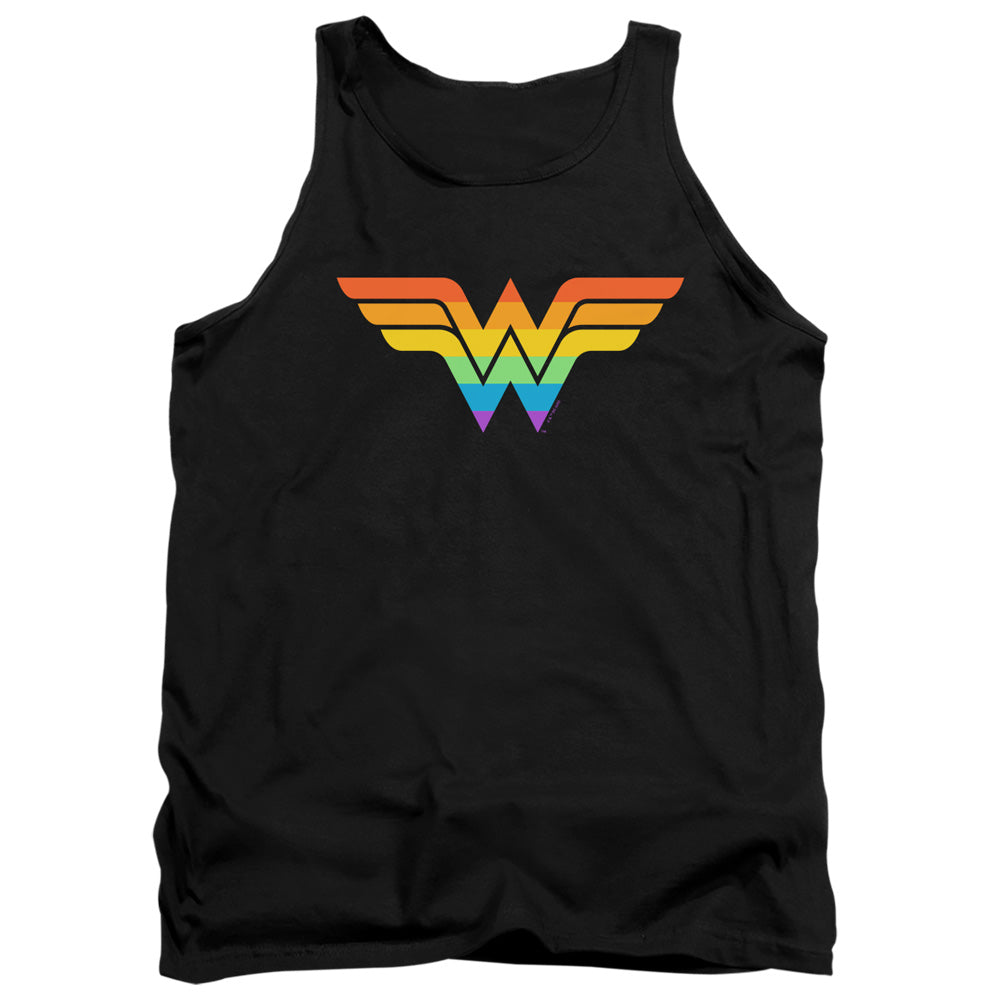 Justice League Wonder Woman Rainbow Mens Tank Top Shirt Black