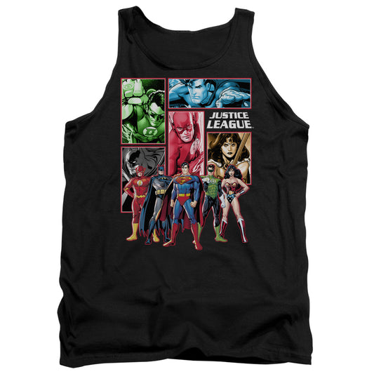 Justice League Justice League Panels Mens Tank Top Shirt Black