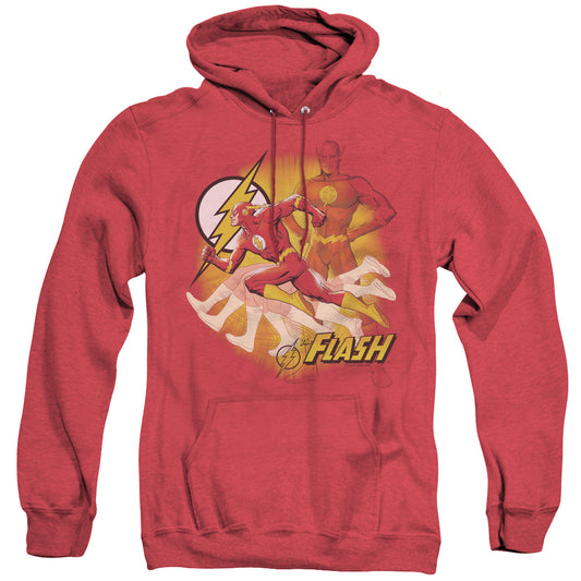 Justice League Of America Lightning Fast Heather Mens Hoodie Red Officially Licensed